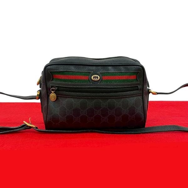 グッチ ショルダーバッグ GG シェリーライン レザー オールド GUCCI（グッチ） 極 美品 オールドグッチ ヴィンテージ シェリーライン