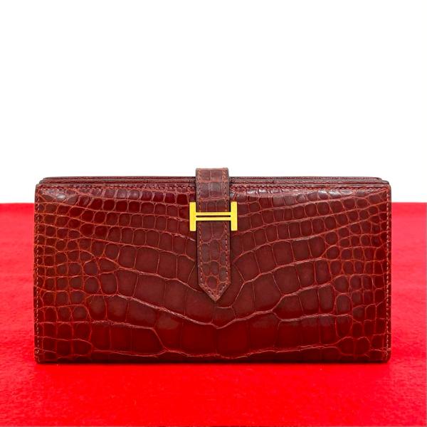 HERMES 極 美品 □L刻印 エルメス ベアンスフレ ロゴ 金具