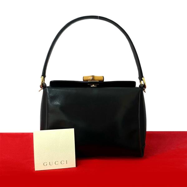 GUCCI グッチ オールドグッチ バンブー トートバッグ ハンドバッグ レザー GUCCI オールドグッチ バンブーレザーバッグ 2wayショルダー付き
