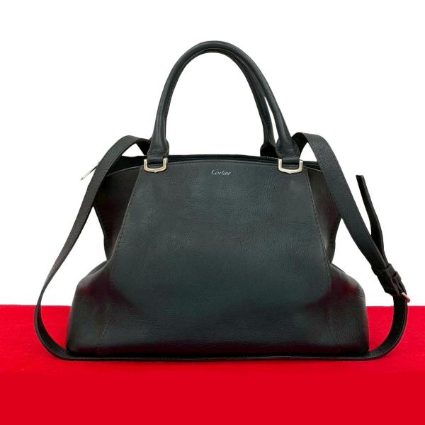 Cartier 極 美品 CARTIER カルティエ C ドゥ ロゴ レザー 本革