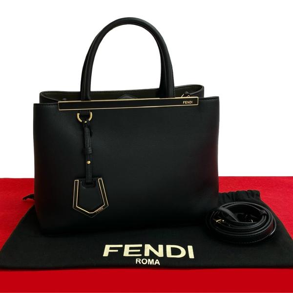 FENDI フェンディ ジャージー ハンドバッグ ポーチ付き ブラック FENDI フェンディ クロスボディバッグ 2WAY ハンドバッグ