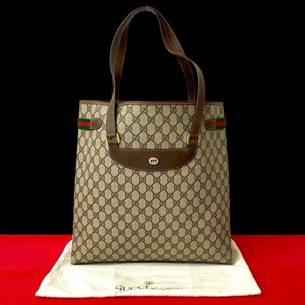 ✨美品✨GUCCI シェリーライン GG ロゴ 金具 トートバッグ ブラウン ✨美品✨GUCCI シェリーライン GG ロゴ 金具 ブラウン トート