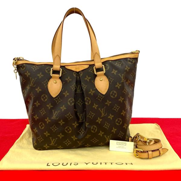 極 美品 袋付き LOUIS VUITTON ルイヴィトン パレルモ PM モノグラム レザー 2way ハンドバッグ ショルダーバッグ ブラウン 34145 LOUIS VUITTON（ルイ・ヴィトン） 極 美品 袋付き パレルモ PM