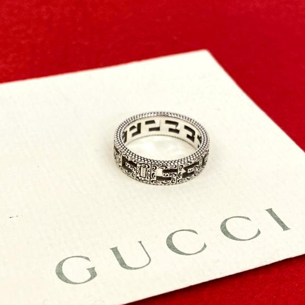 GUCCI 極 美品 グッチ スクエアG アラベスク シルバー925 リング