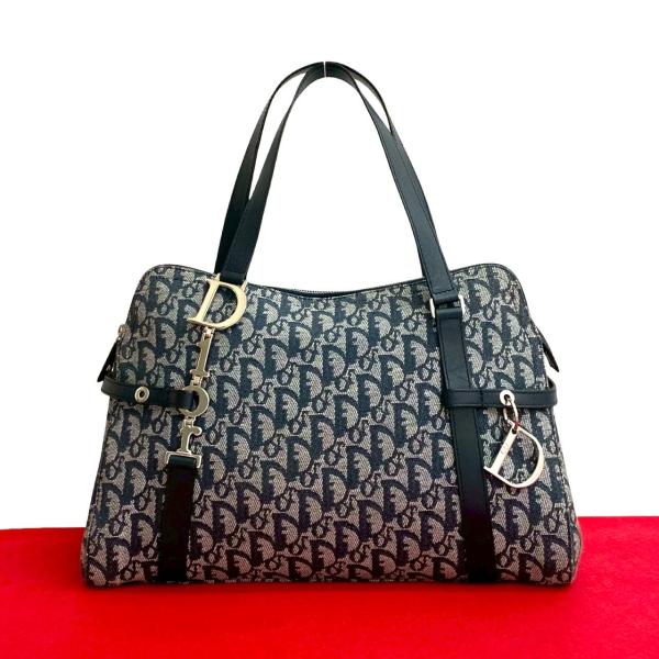 Christian Dior　ディオール　トロッター　スクエア　ハンドバッグ 極 美品 Christian Dior クリスチャンディオール トロッター 柄