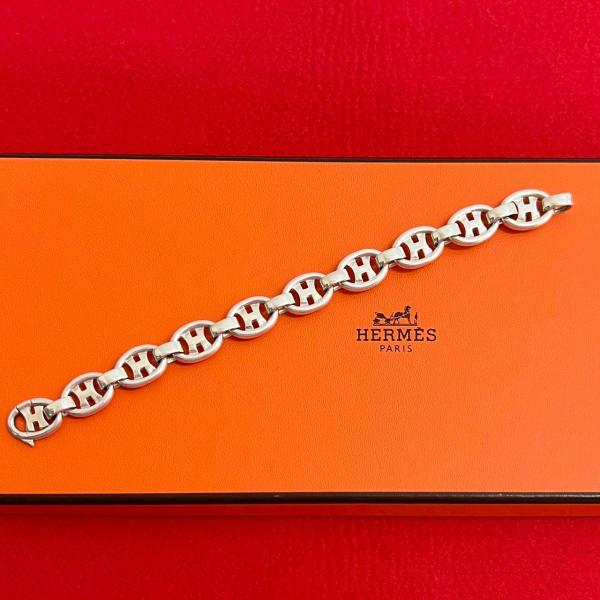 ⭐HERMES シルバーチェーンバングル 約18cm HERMES 極 美品 エルメス シェーヌダンクル PM 18コマ