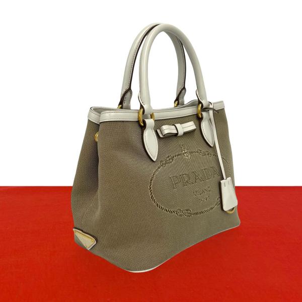 PRADA（プラダ） ほぼ未使用 希少品 ロゴ キャンバス レザー 本革