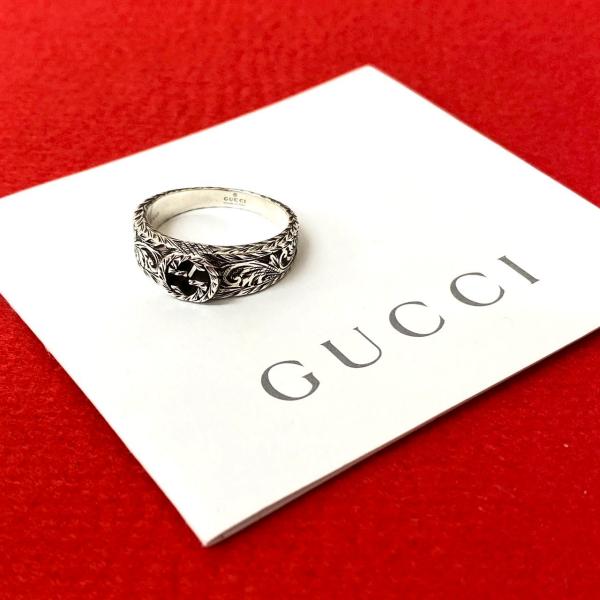 GUCCIリング インターロッキングG アラベスク シルバー 指輪 23号 GUCCI 極 美品 グッチ インターロッキング G アラベスク リング