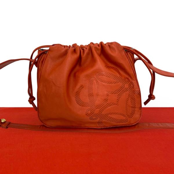 LOEWE（ロエベ） 極 美品 ヴィンテージ アナグラム ロゴ ナッパ レザー