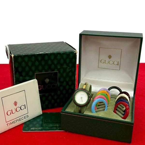 箱付 GUCCI グッチ シェリーライン メンズ 腕時計 稼働品 状態考慮 GUCCI（グッチ） 稼働品 極 美品 希少品 箱付き チェンジベゼル