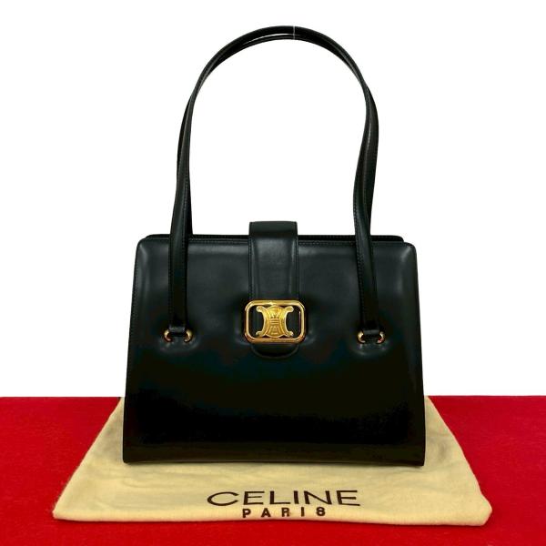 CELINE（セリーヌ） 極 美品 袋付き トリオンフ ロゴ 金具 カーフ