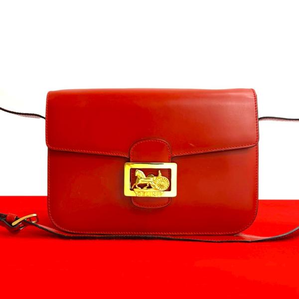 CELINE（セリーヌ） 極 美品 ヴィンテージ 馬車 金具 カーフ レザー 本