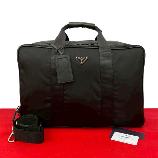 PRADA（プラダ） 極 美品 三角ロゴ 金具 ナイロン サフィアーノ レザー