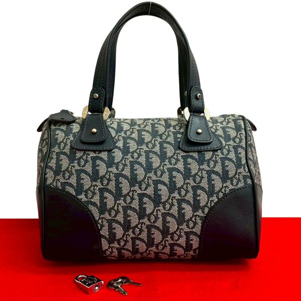 極 美品 鍵付き Christian Dior ディオール トロッター柄 キャンバス