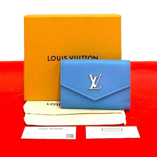 未使用保管品 箱 袋付き LOUIS VUITTON ルイヴィトン ポルトフォイユ ロック ミニ レザー 本革 三つ折り財布 ウォレット ブルー 20248 LOUIS VUITTON（ルイ・ヴィトン） 未使用保管品 箱 袋付き
