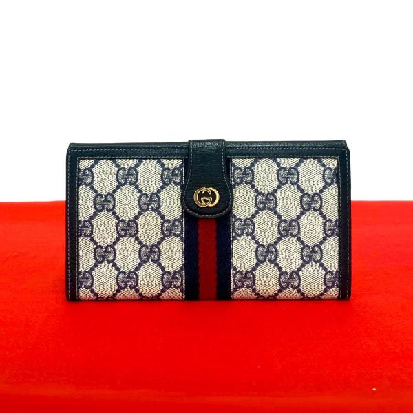 『GUCCI』オールドグッチ シェリーライン GG柄 2つ折り財布 GUCCI（グッチ） 極 美品 オールドグッチ ヴィンテージ シェリーライン