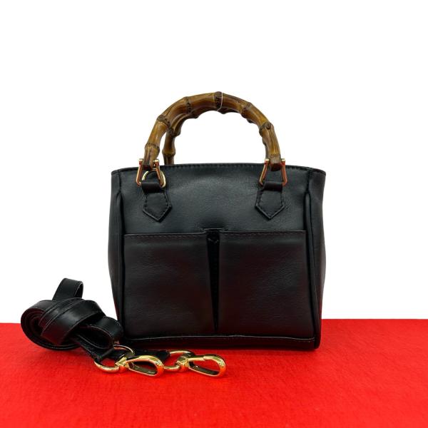 極美品 GUCCI グッチ オールド バンブー 2WAY ハンドバッグ ヴィンテージ ショルダーバッグ レザー ブラック レディース【中古】 GUCCI（グッチ） 極 美品 オールドグッチ ヴィンテージ バンブー