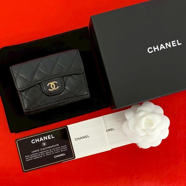 超美品★CHANEL マトラッセ☆ココビジュー 三つ折り財布 CHANEL（シャネル） 極 美品 箱 袋付 シール有 25番台 マトラッセ ココ