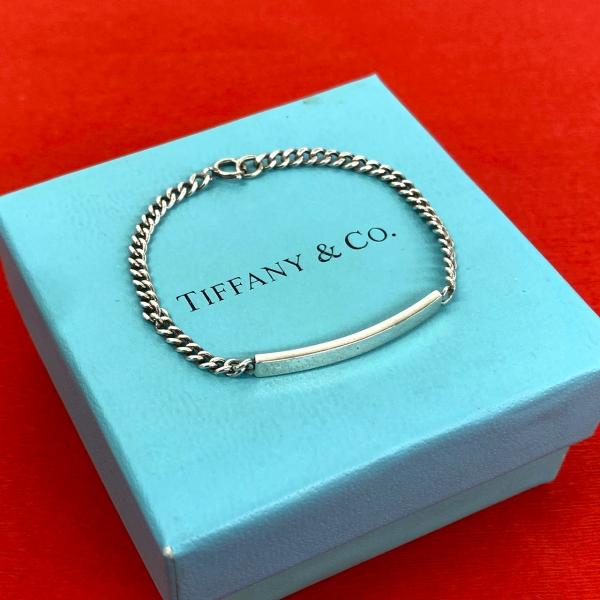 美品　ティファニー　シルバー925 バングル TIFFANY&Co.（ティファニー） 極 美品 ID チェーン ブレスレット
