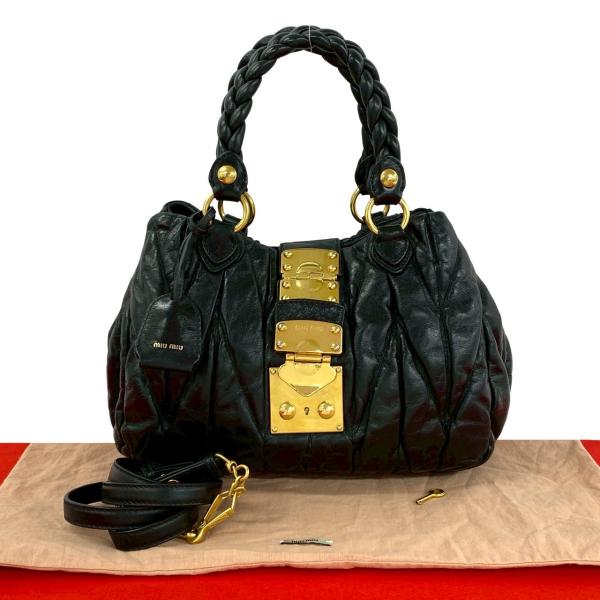 miu miu（ミュウミュウ） 極 美品 袋付き マテラッセ レザー 本革 2way