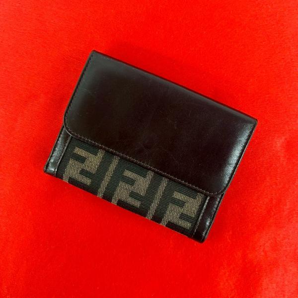 FENDI ズッカ柄 二つ折り財布 ヴィンテージ FENDI（フェンディ） 極 美品 ヴィンテージ ズッカ FF 柄 キャンバス