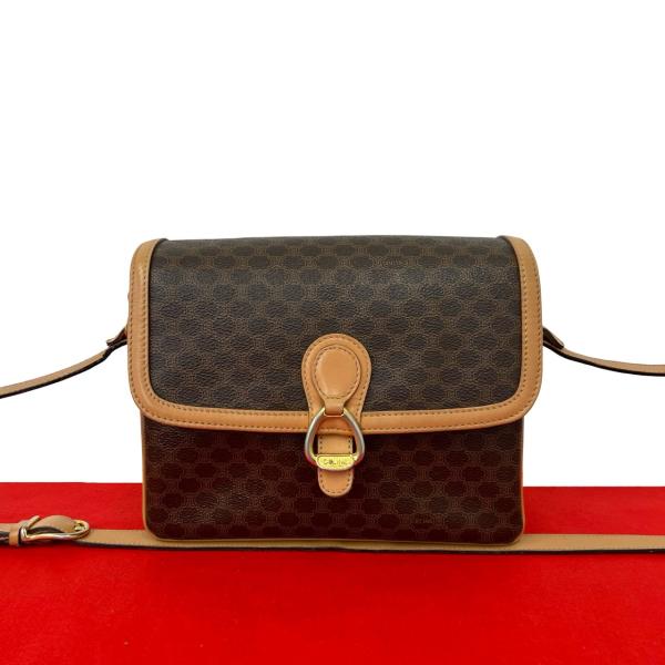 【ヴィンテージ】CELINE セリーヌ マカダム柄 ショルダーバッグ トリオンフ CELINE（セリーヌ） 極 美品 ヴィンテージ マカダム ブラゾン