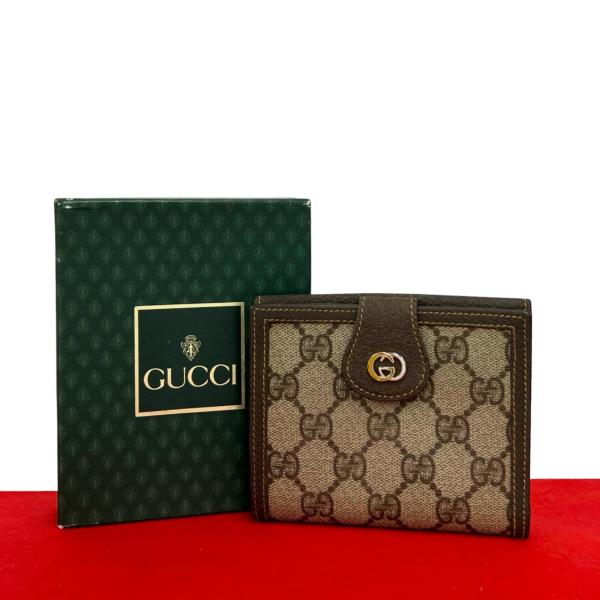 オールドグッチ　極美品　グッチ財布　グッチシルヴィ　グッチレザー GUCCI（グッチ） 極 美品 箱付 オールドグッチ ヴィンテージ GG ロゴ