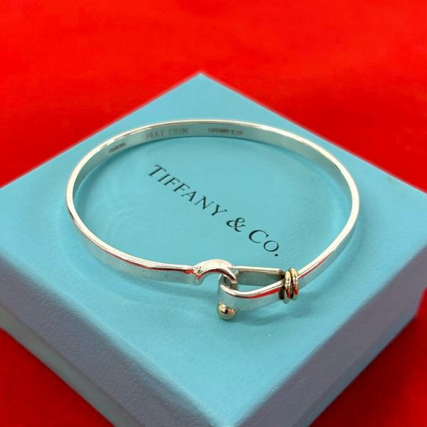 希少オールドティファニー フック＆アイ ブレスレット コンビ 925 k14 TIFFANY&Co.（ティファニー） 極 美品 ヴィンテージ フック＆アイ