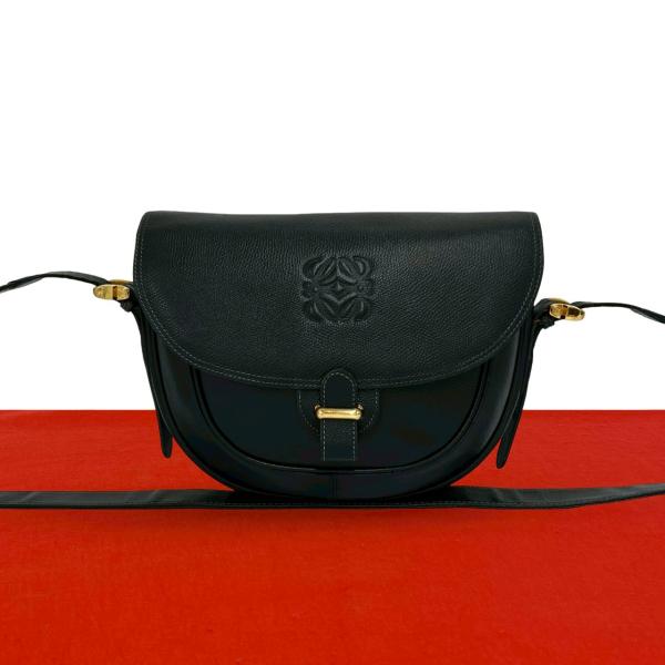 LOEWE（ロエベ） 極 美品 ヴィンテージ アナグラム ロゴ レザー 本革