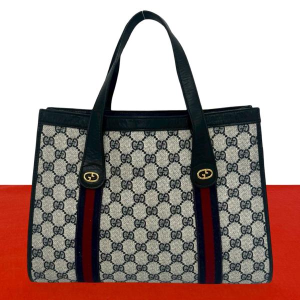外観美品 グッチ ミニボストン シェリーライン GG キャンバス レザー ロゴ GUCCI（グッチ） 極 美品 オールドグッチ シェリーライン GG ロゴ 柄