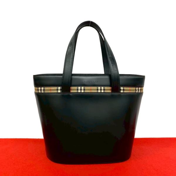 BURBERRY（バーバリー） 極 美品 ノバチェック 柄 ロゴ 刻印 カーフ
