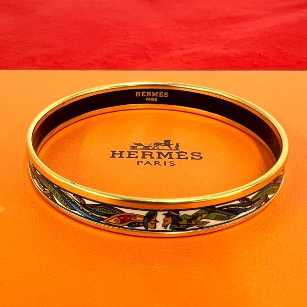 HERMES エマイユ バングル ブレスレット HERMES（エルメス） ほぼ未使用 希少品 エマイユ バングル GP