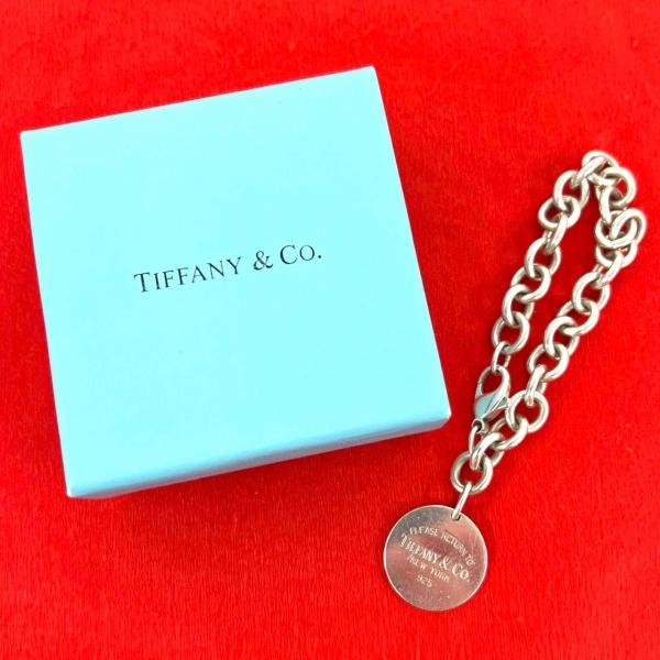 ティファニー リターントゥ ラウンドタグ シルバー925 ブレスレット TIFFANY&Co.（ティファニー） 極 美品 リターントゥ ラウンドタグ