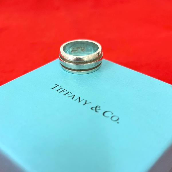 ☆美品☆ティファニー　グルーブドダブルラインリング　シルバー　925　14号 TIFFANY&Co.（ティファニー） 極 美品 グルーブド ダブルライン リング