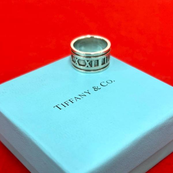 【17号・美品】ティファニー　アトラス　ワイド　リング　シルバー　人気 TIFFANY&Co.（ティファニー） 極 美品 ワイド アトラス リング