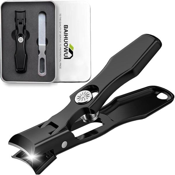 【機能性と高級感を兼ね備えた爪切り】 爪切りの口部分が最大約10mm開き、分厚い爪や巻き爪でも問題なく切ることができます。手の爪でも足の爪でも、非常に適しています。勧めの万能爪切りです！【飛び散り防止&amp;切れ味が抜群】 この爪切りは日...