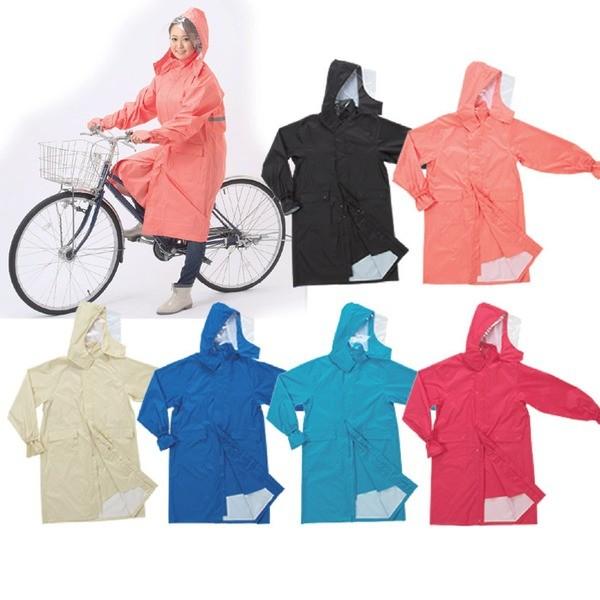 軽量サイクルレインコート ピンク 手の甲カバー 反射テープ 大型ポケット付き フリーサイズ Ds 1497063 Liolio Shop 通販 Yahoo ショッピング