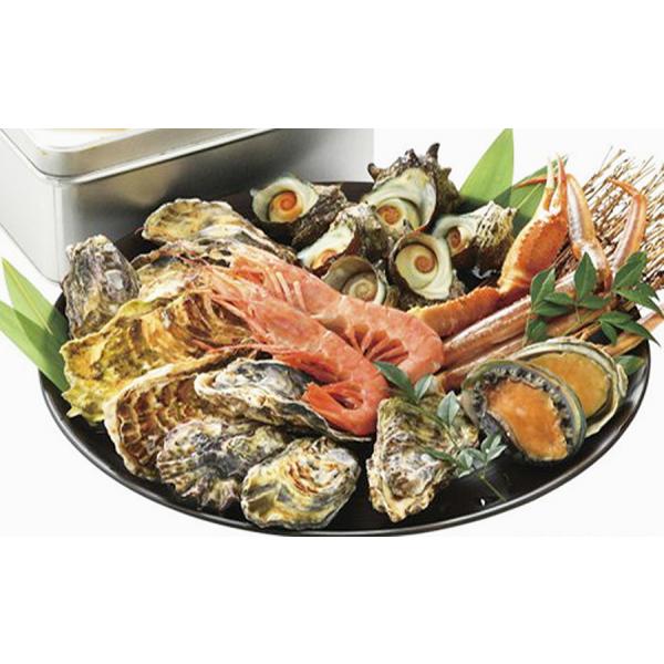 《越前海岸　山下水産》　お中元  魚介 ギフト 海鮮 缶焼き 5種 セット 海産物 牡蠣 赤海老 ずわいがに サザエ お中元ギフト 夏ギフト YS-1017　代引き不可
