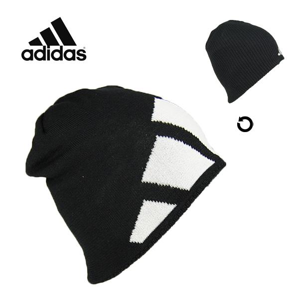 adidas アディダス ニット帽 3バー ジャガード ビーニー 黒
