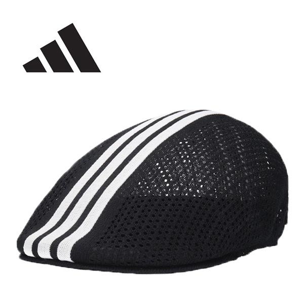 THEREDTHREAD ハンチング帽　ブラック×ホワイト adidas（アディダス） サーモメッシュ ハンチング帽 鳥打帽 ブラック
