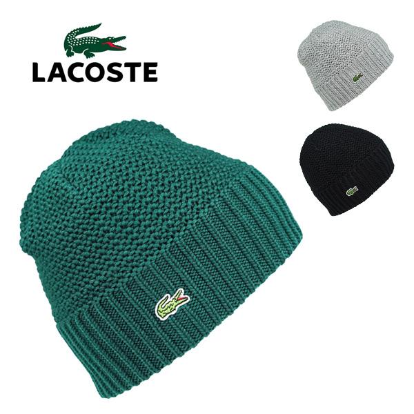 Lacoste ニット帽とマフラーセット グリーン LACOSTE（ラコステ） ニット帽 L1386 メンズ レディース ブラック 黒