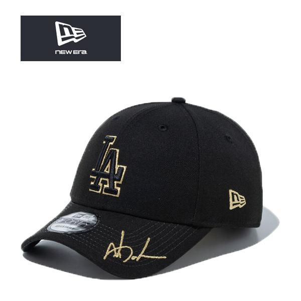 ニューエラ キャップ 9FORTY Japan Players Signature ロサンゼルス ドジャース 山本由伸 サイン ブラックゴールド 黒 la