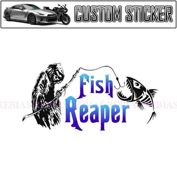 釣り フィッシング リーパー 死神 ステッカー 髑髏 骸骨 バイク カーパーツ 家電 カスタム Ns 卸問屋 雷音 Yahoo 店 通販 Yahoo ショッピング