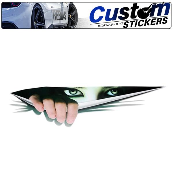 送料無料汎用 エンブレム 覗く目 女性 ホラー ステッカー シール カーステッカー トヨタ 日産 ホンダ マツダ スズキ カスタム 車