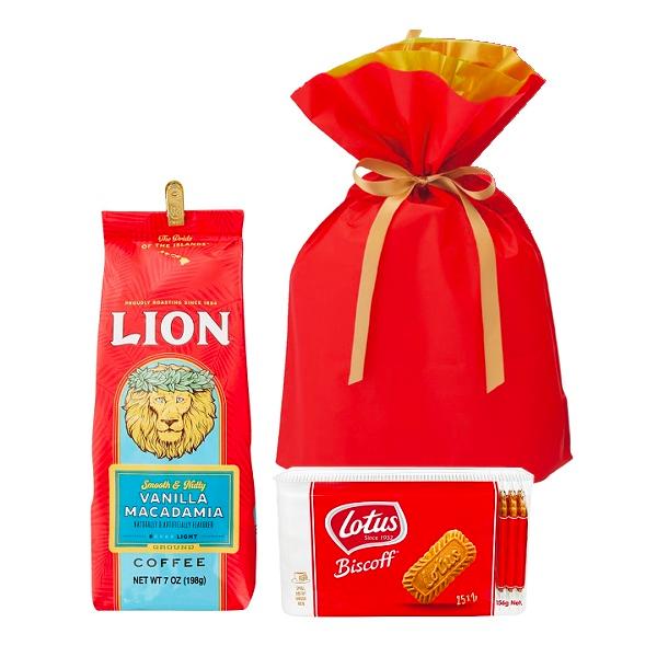 公式店限定 ライオンコーヒー コーヒーギフトセット 選べるフレーバーコーヒー1袋＆ロータスクッキーセット LION COFFEE