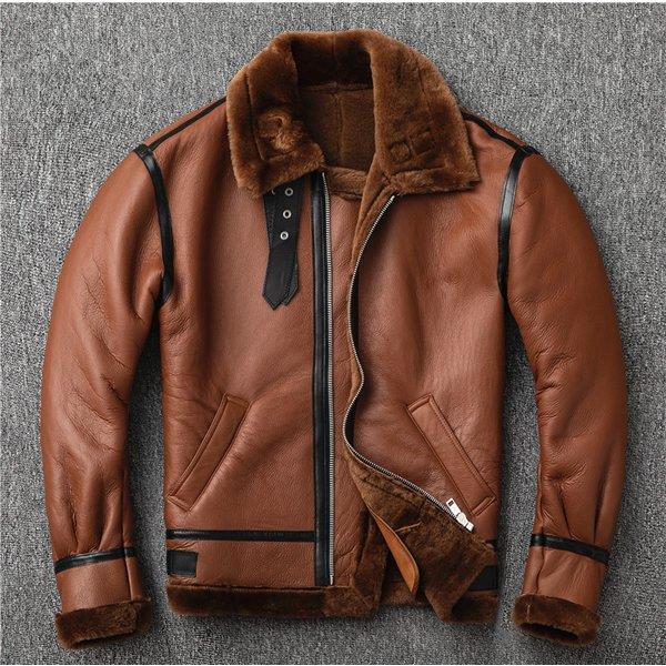 100 安い シングル 裏起毛 ウール 羊革 ライダース バイク 本革 メンズ レザージャケット 革ジャン すっきりしたデザインでスマートな シングル ショート ミリタリー ジャケット ブランド ストレート ジャケット