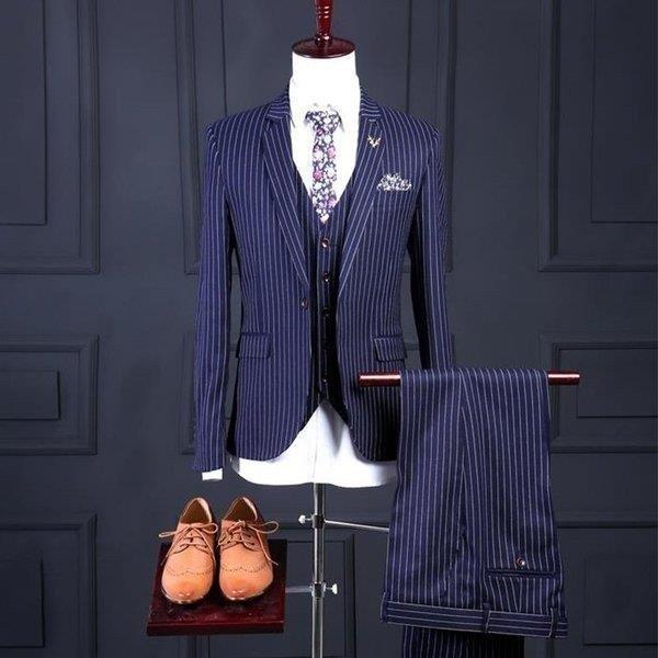 国際ブランド ビジネススーツ メンズ スリーピーススーツ3ピーススーツ ビジネススーツ メンズ スリーピーススーツ3ピーススーツ ３点スーツセットアップ ストライプ柄 スーツセット セットアップ 細身 紳士服 結婚式 冠婚葬祭 ビジネススーツ