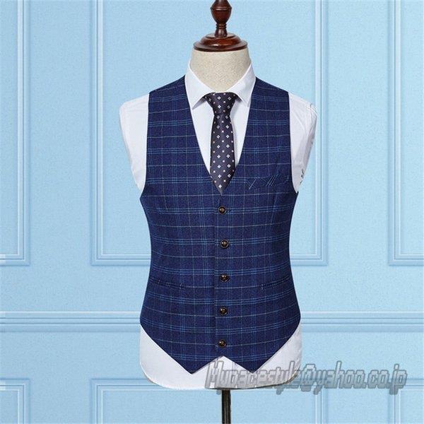注目ブランドのギフト ビジネススーツ メンズ シングル 2つボタン 三点セット 入学 結婚 無地 イギリス風 フォーマル 紳士 お洒落 チェック柄 立体裁断 ビジネススーツ メンズ 3ピーススーツ 細身 パーティ 出勤 ビジネススーツ