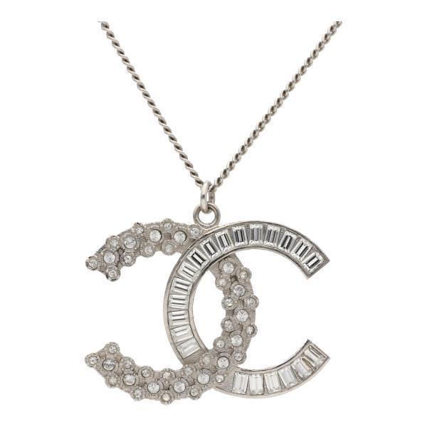 低価格 アクセサリー ペンダント バケット ロゴ シルバー ネックレス ラインストーン ココマーク シャネル Chanel Used 中古 メンズ レディース rs 中古 兼用 レディースアクセサリー