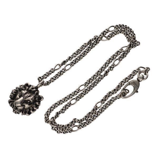 グッチ/GUCCI ライオンヘッド ペンダント付き ネックレス 410673 シルバー メンズ 歌舞伎屋 【中古品】 21047138AS